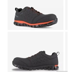 Reebok Sublite Cushion Blk/Orange‎ Comp Toe RB4050 Work Shoe USM-7W W-9W